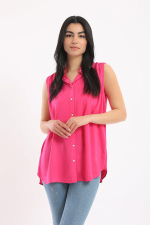 Collared Sleeveless Shirt - Clue Wear