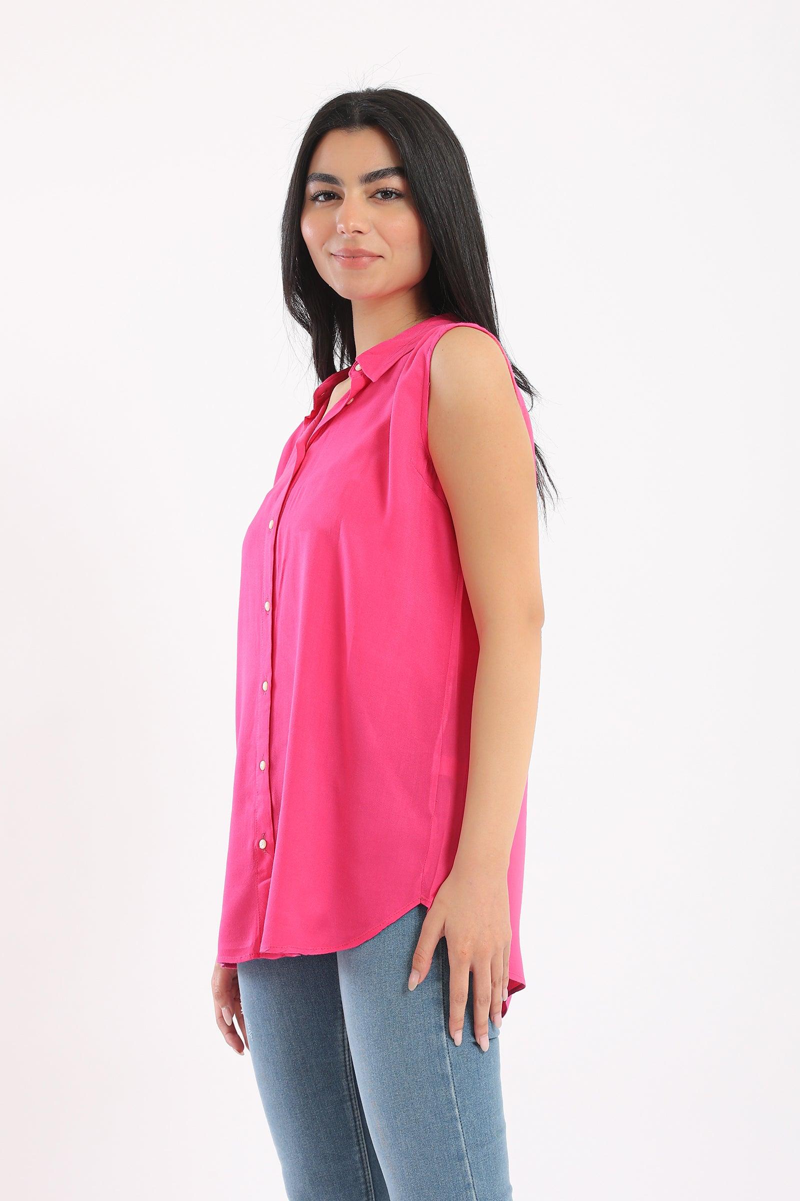 Collared Sleeveless Shirt - Clue Wear
