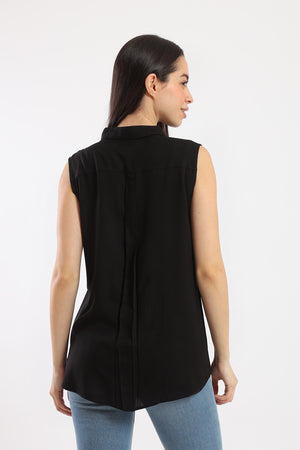 Collared Sleeveless Shirt - Clue Wear