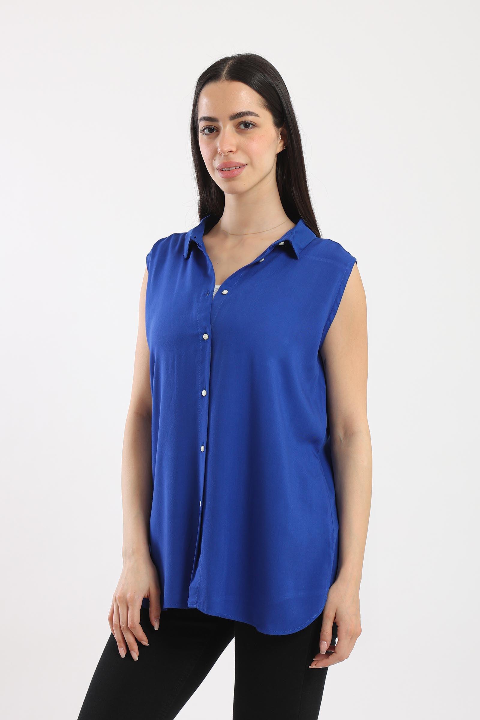 Collared Sleeveless Shirt - Clue Wear
