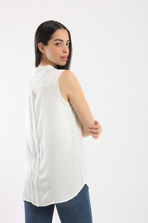 Collared Sleeveless Shirt - Clue Wear