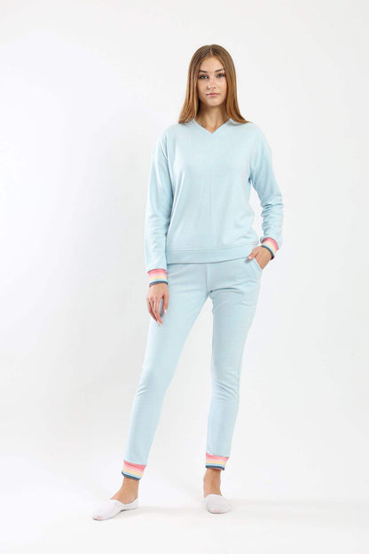 Colored Cuffs Pyjama Set - Carina - ÙƒØ§Ø±ÙŠÙ†Ø§