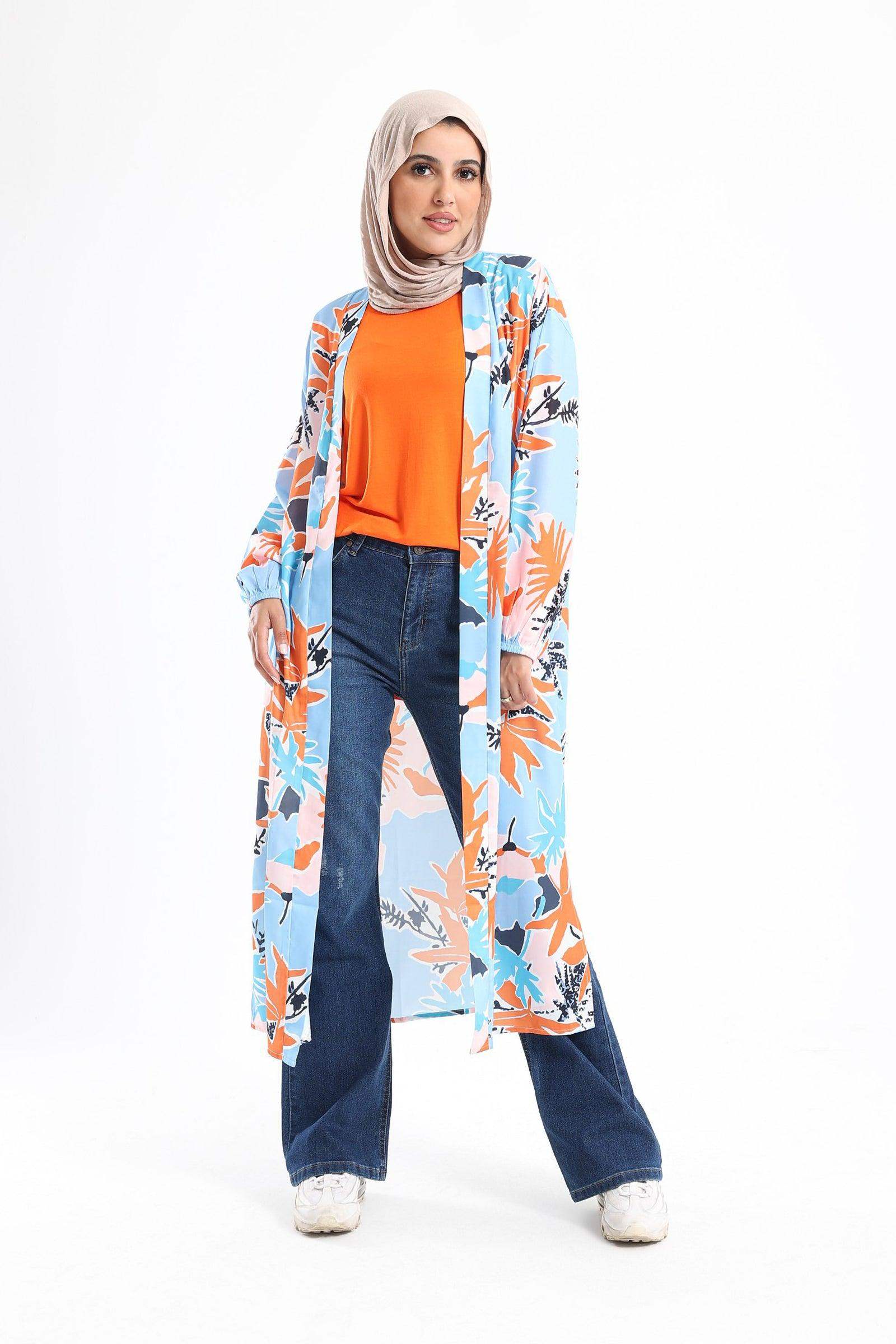 Colored Kimono with Elastic Cuffs - Carina - ÙƒØ§Ø±ÙŠÙ†Ø§