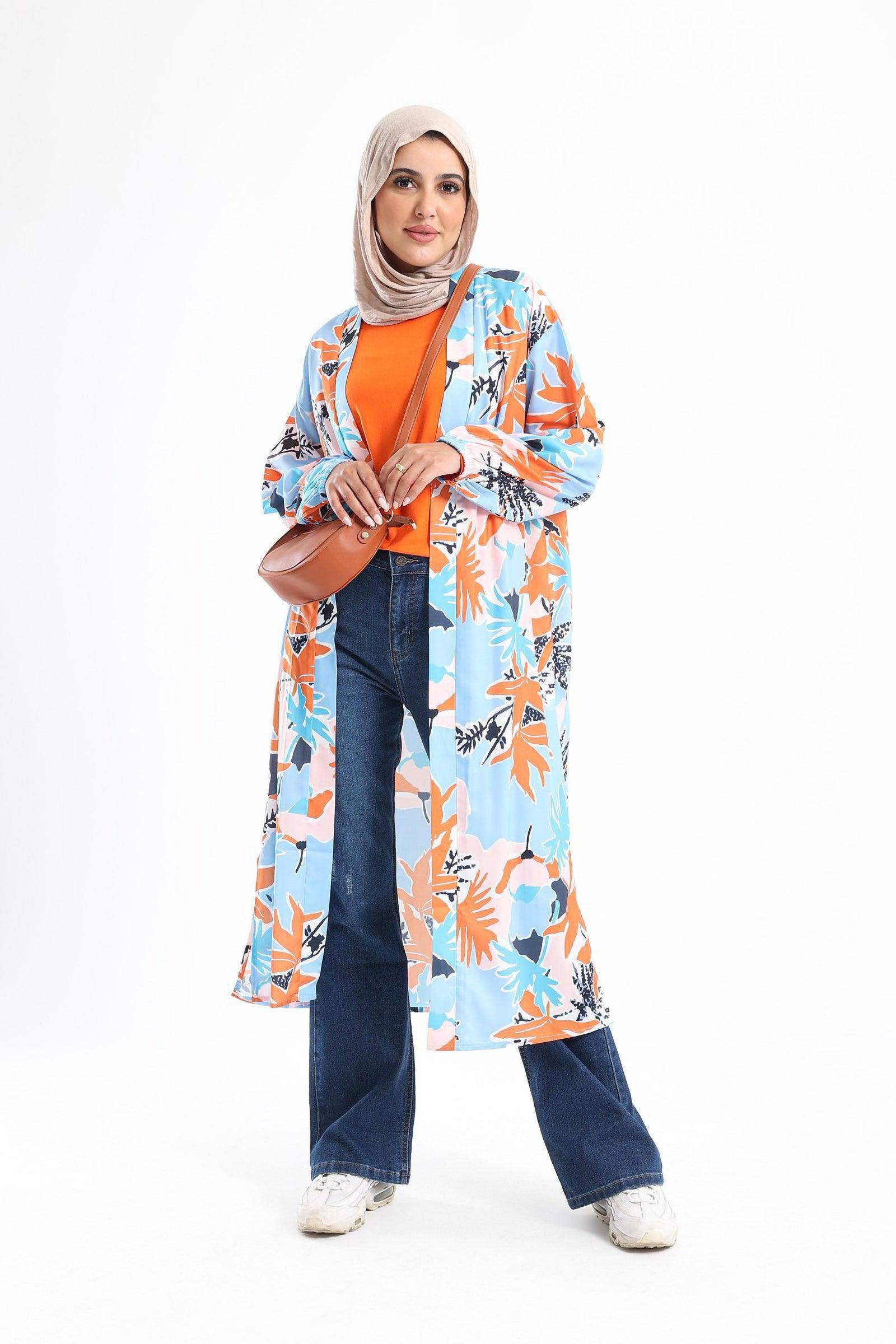 Colored Kimono with Elastic Cuffs - Carina - ÙƒØ§Ø±ÙŠÙ†Ø§