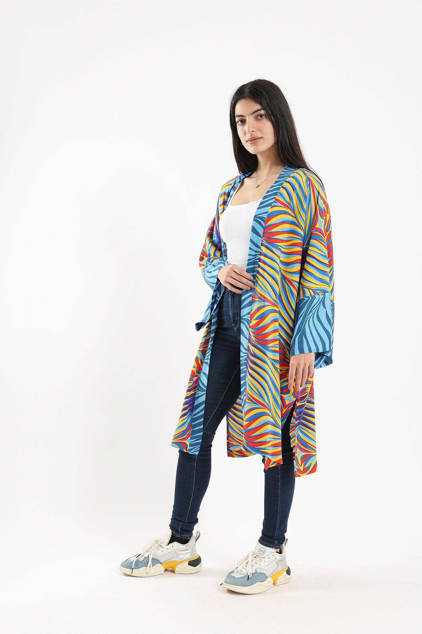 Colored Long Sleeves Kimono - Carina - ÙƒØ§Ø±ÙŠÙ†Ø§