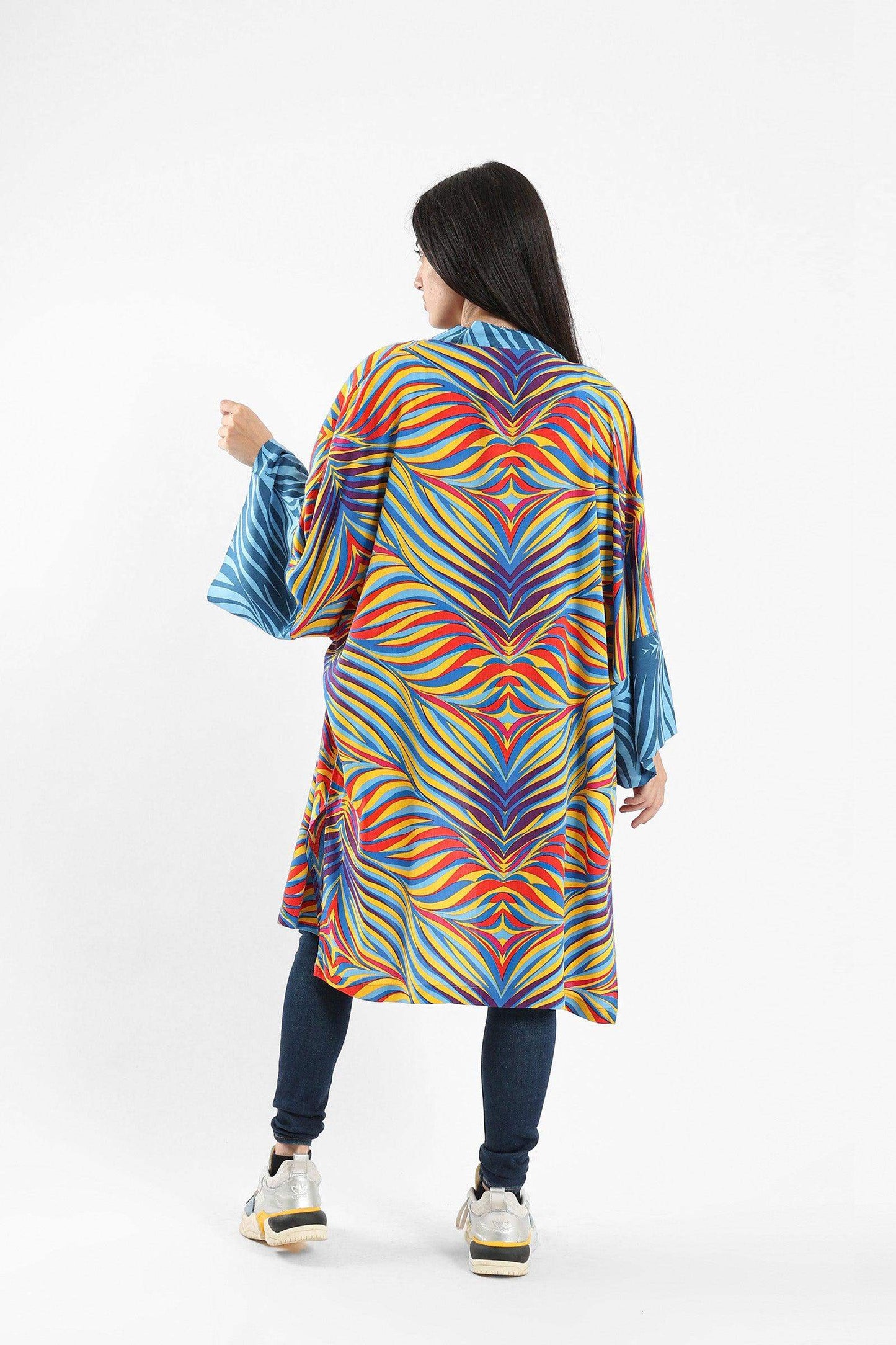 Colored Long Sleeves Kimono - Carina - ÙƒØ§Ø±ÙŠÙ†Ø§