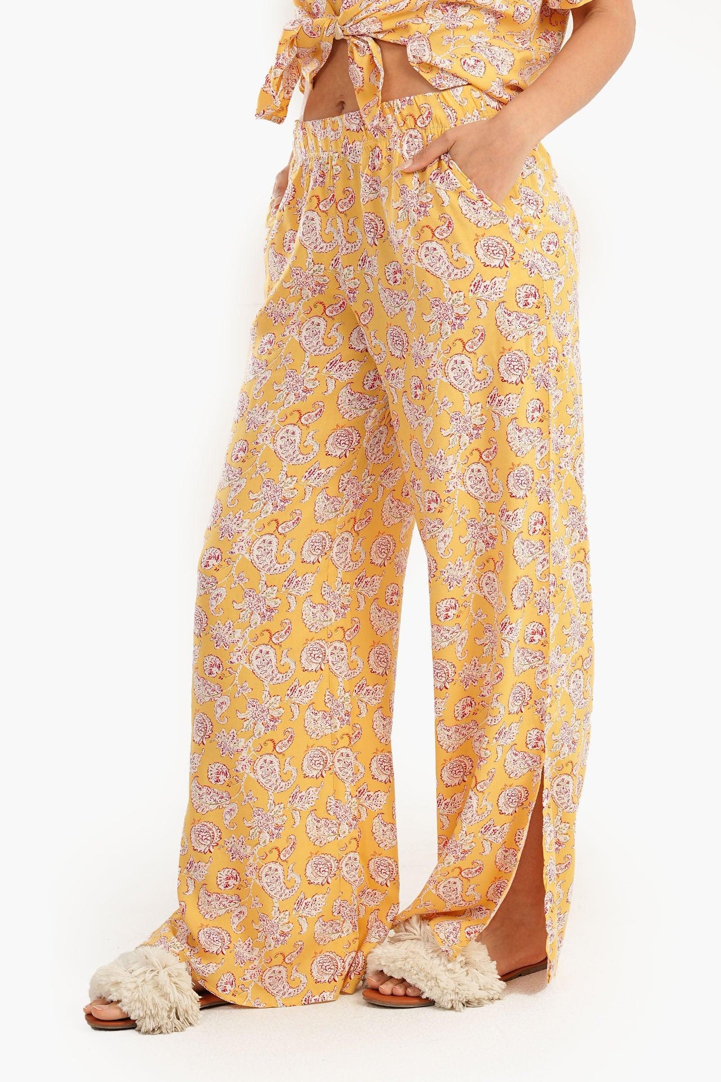 Colored Wide Leg Pyjama Pants - Carina - ÙƒØ§Ø±ÙŠÙ†Ø§