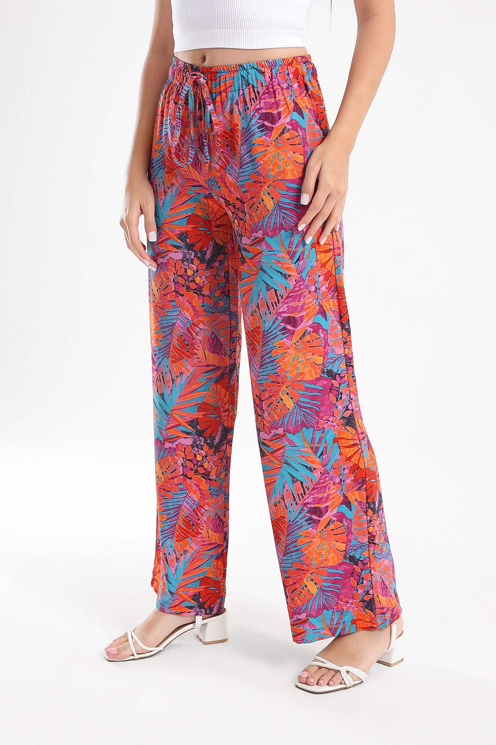 Colorful Printed Full Length Pants - Carina - ÙƒØ§Ø±ÙŠÙ†Ø§