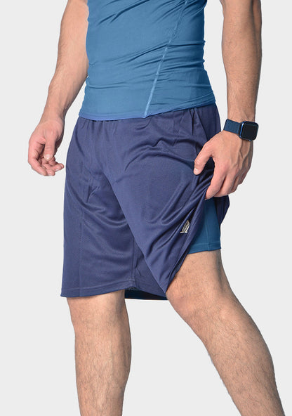 Polyester-Spandex Compression Shorts with Side Pocket