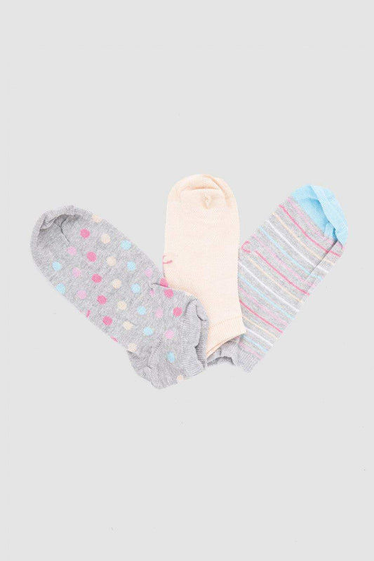 Cotton Ankle Socks - 3 Pairs - Carina - ÙƒØ§Ø±ÙŠÙ†Ø§