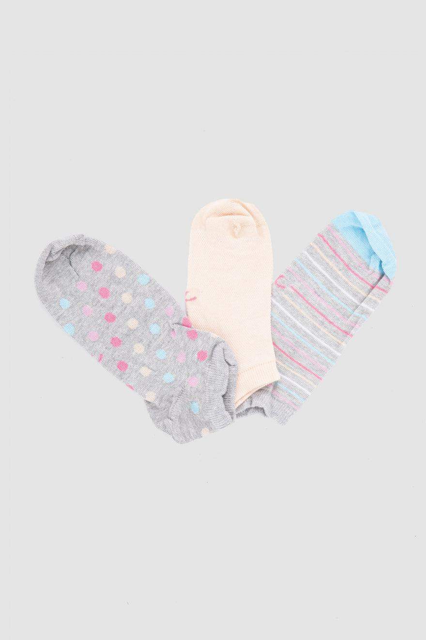 Cotton Ankle Socks - 3 Pairs - Carina - ÙƒØ§Ø±ÙŠÙ†Ø§