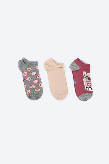 Cotton Ankle Socks - 3 Pairs - Carina - ÙƒØ§Ø±ÙŠÙ†Ø§