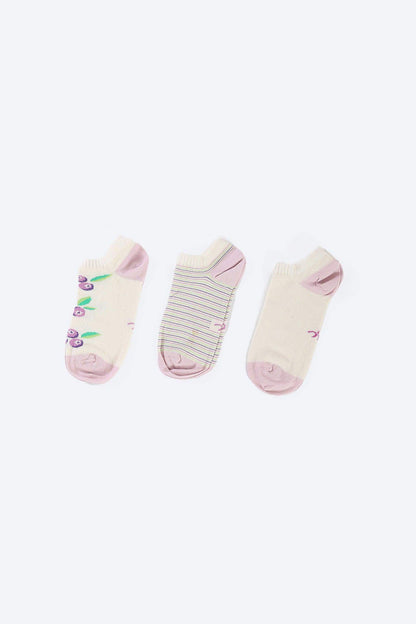 Cotton Ankle Socks - 3 Pairs - Carina - ÙƒØ§Ø±ÙŠÙ†Ø§