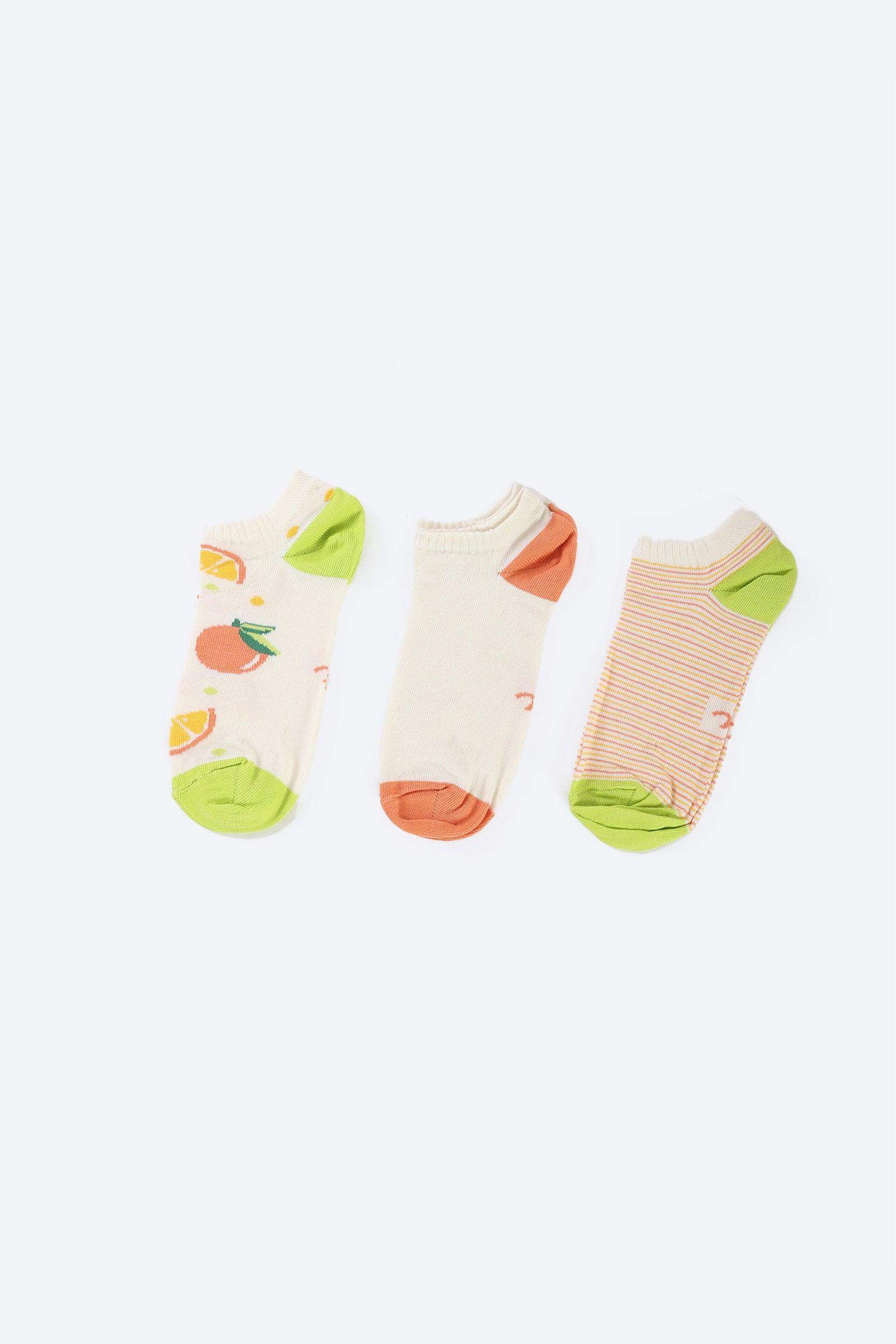 Cotton Ankle Socks - 3 Pairs - Carina - ÙƒØ§Ø±ÙŠÙ†Ø§