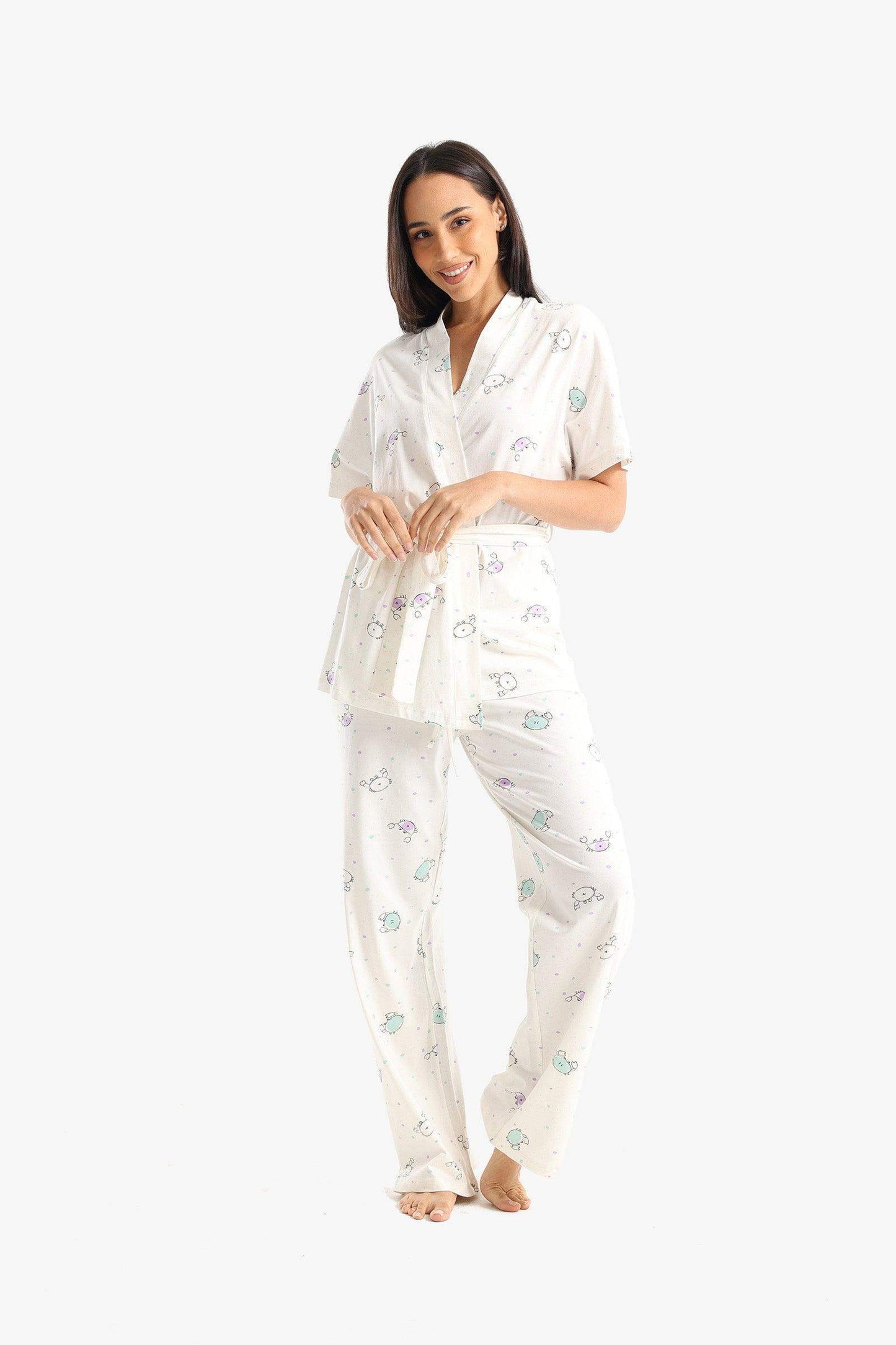 Cotton Crab Print Pyjama Set - Carina - ÙƒØ§Ø±ÙŠÙ†Ø§