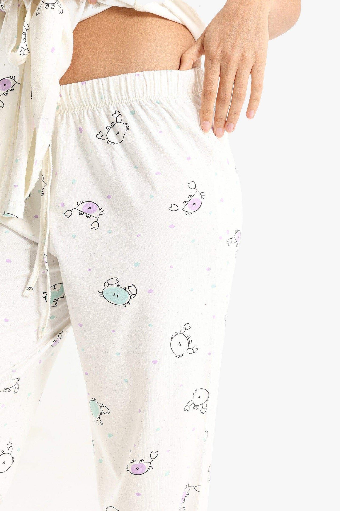 Cotton Crab Print Pyjama Set - Carina - ÙƒØ§Ø±ÙŠÙ†Ø§