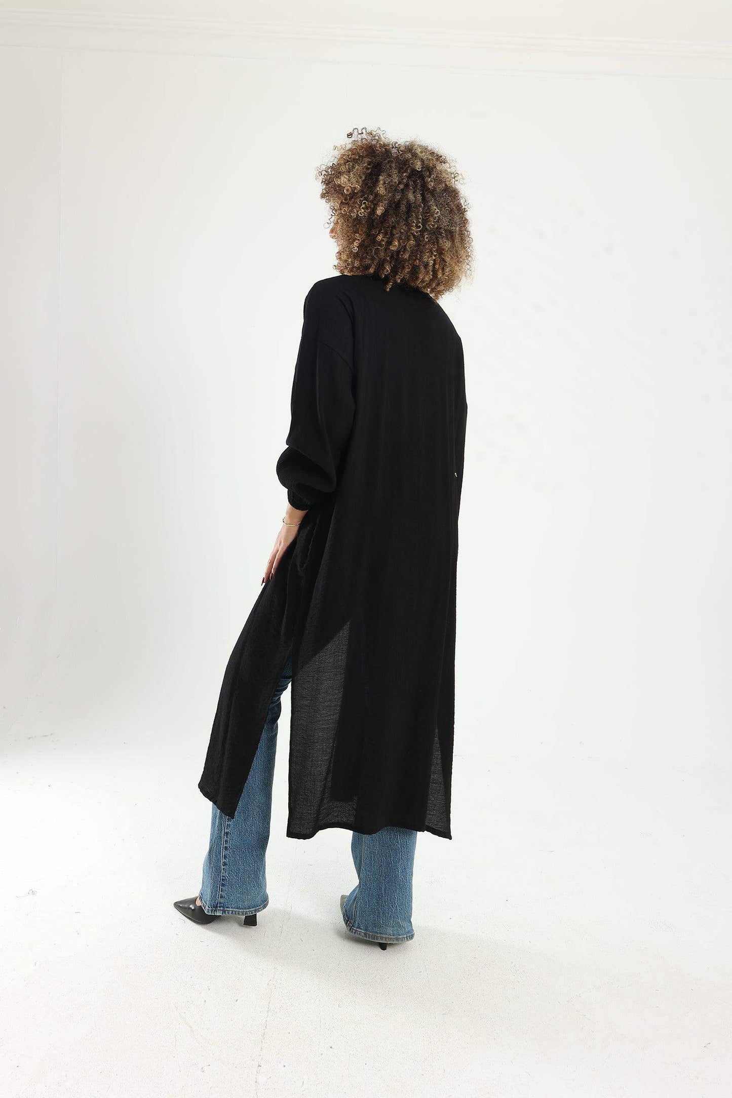 Cotton Plain Long Kimono - Carina - ÙƒØ§Ø±ÙŠÙ†Ø§