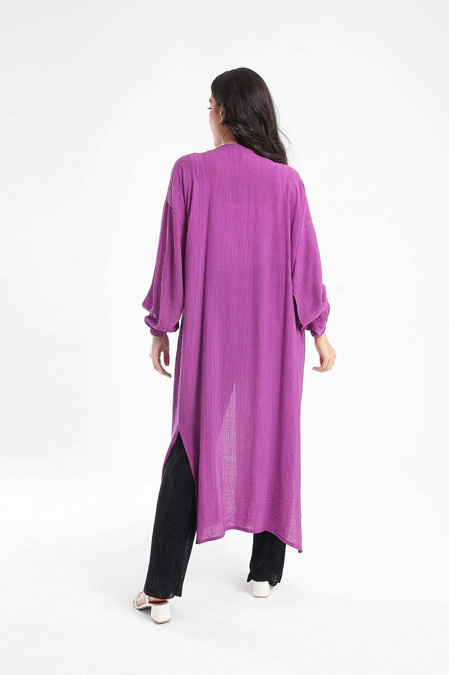 Cotton Plain Long Kimono - Carina - ÙƒØ§Ø±ÙŠÙ†Ø§