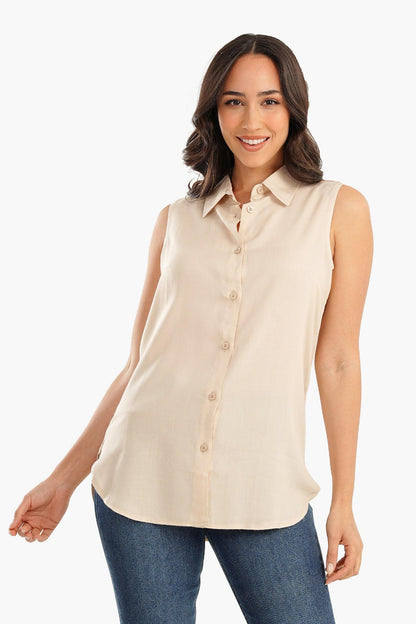 Cotton Sleeveless Shirt - Carina - ÙƒØ§Ø±ÙŠÙ†Ø§