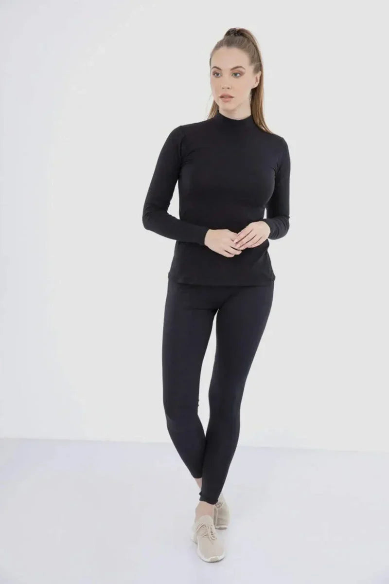 Essential Cotton Slim Fit Leggings - Black