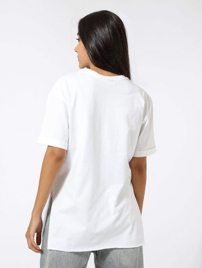 Cotton T-Shirt with 2 Slits - Carina - ÙƒØ§Ø±ÙŠÙ†Ø§