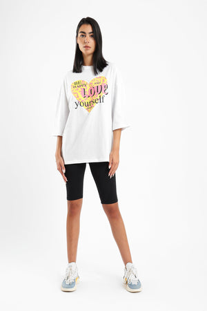 Cotton T-shirt With Middle Pattern - Clue Wear