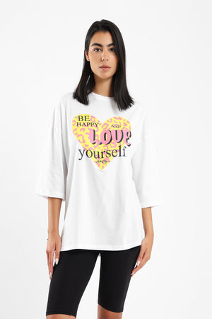 Cotton T-shirt With Middle Pattern - Clue Wear