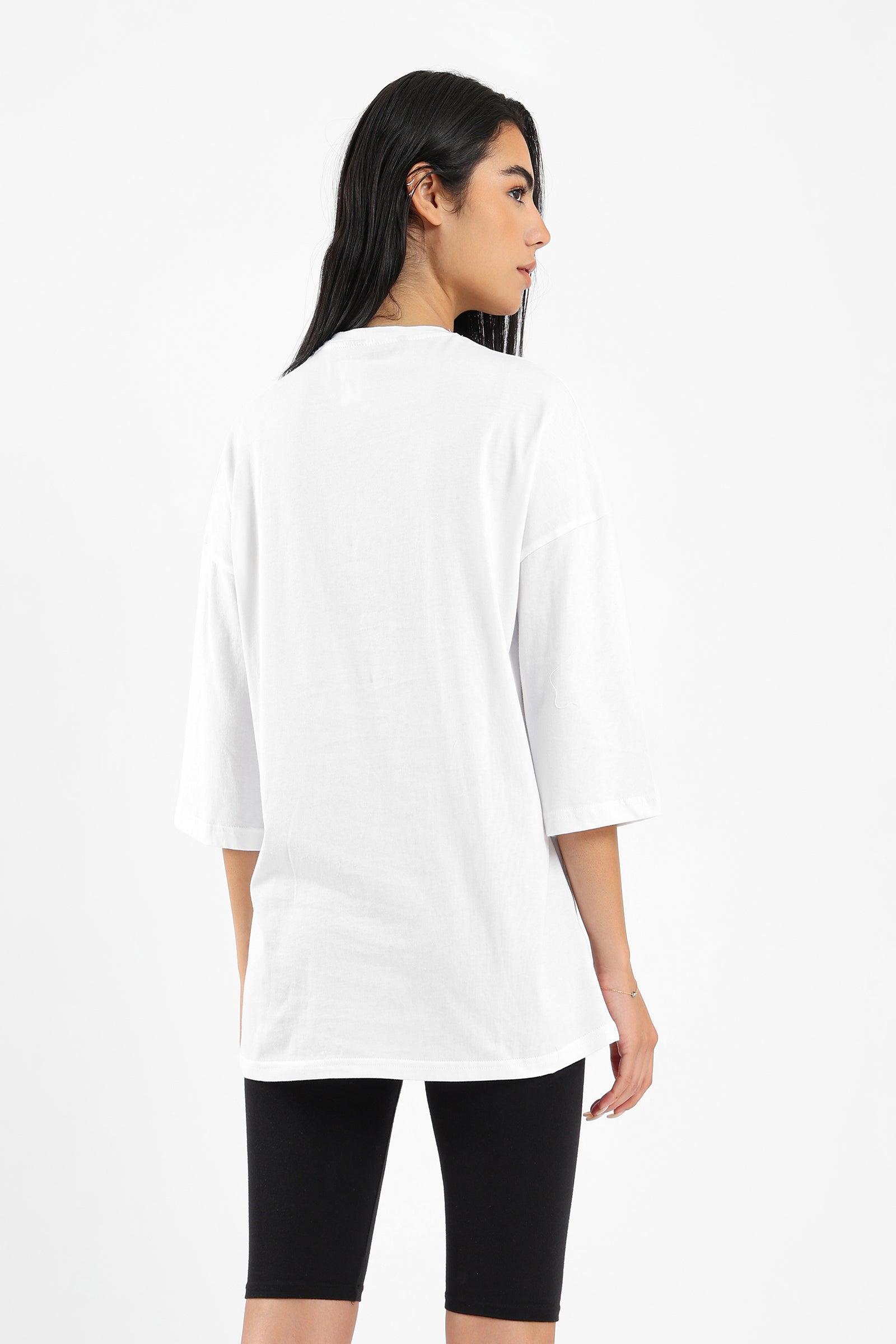 Cotton T-shirt With Middle Pattern - Clue Wear