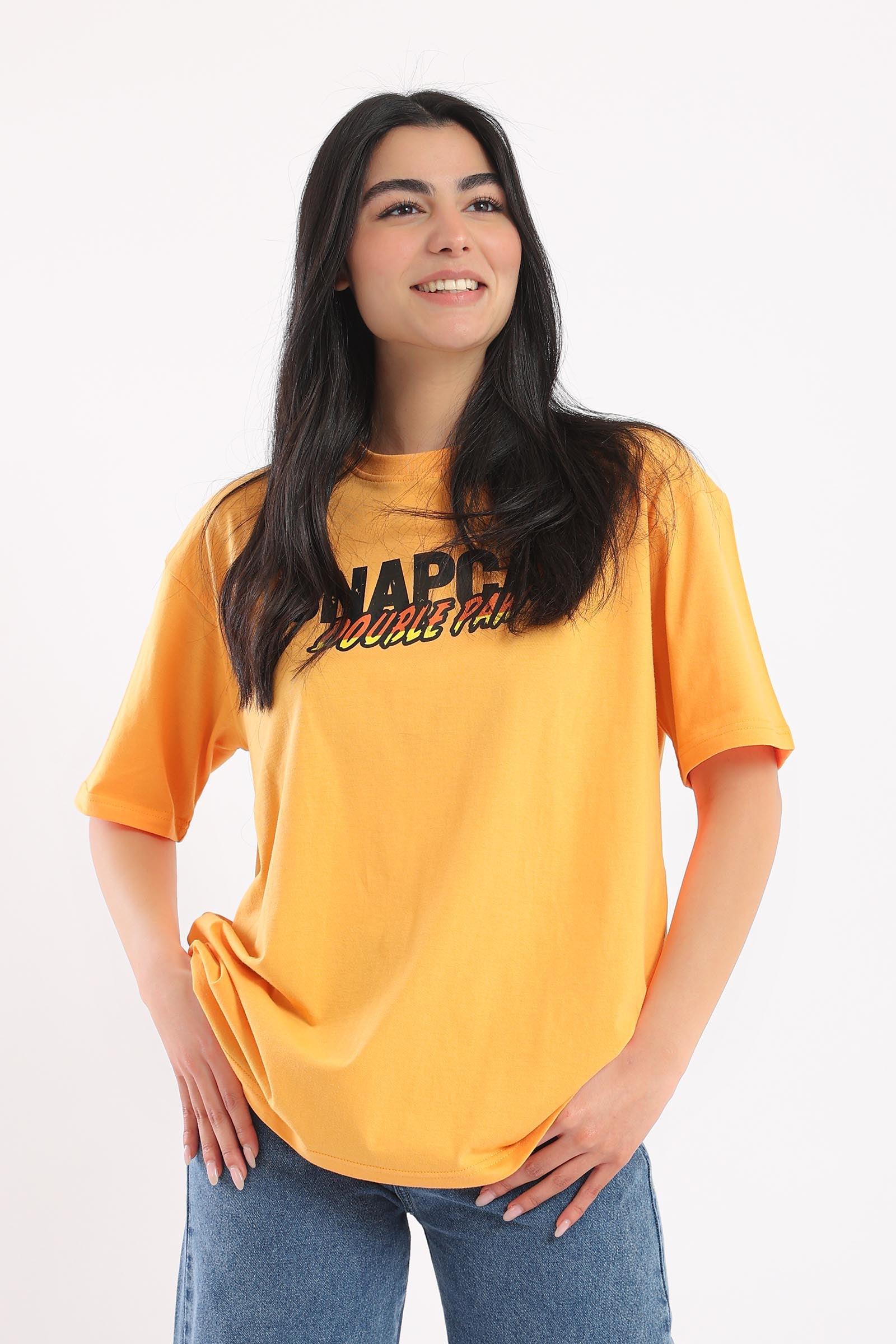 Cotton T-shirt with SnapCat Print - Clue Wear