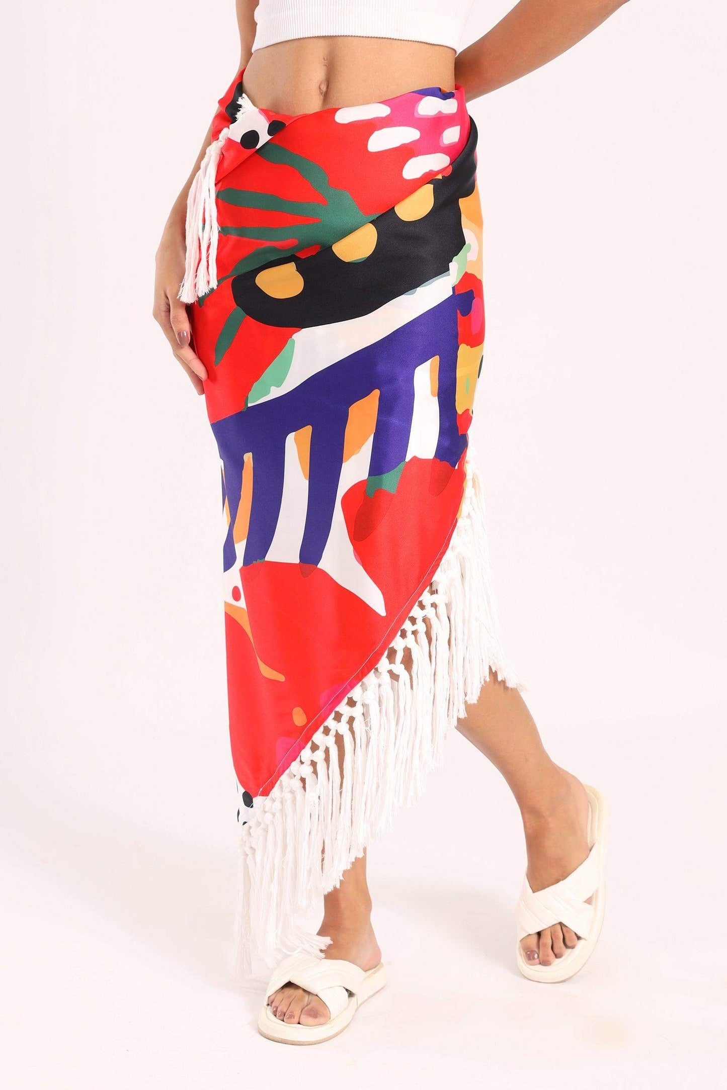 Cover Up Skirt with Fringes - Carina - ÙƒØ§Ø±ÙŠÙ†Ø§