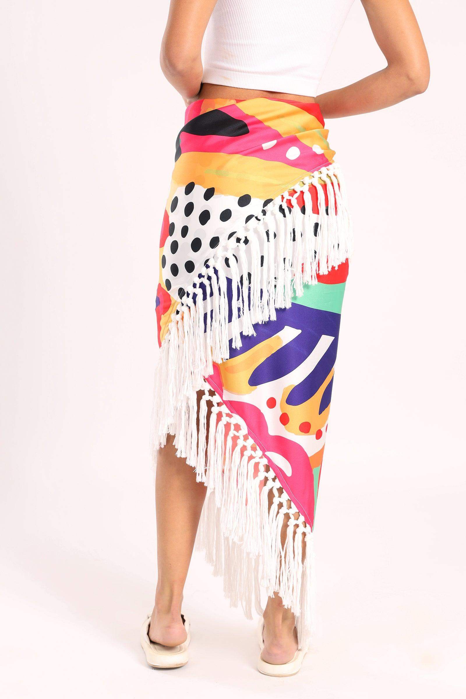 Cover Up Skirt with Fringes - Carina - ÙƒØ§Ø±ÙŠÙ†Ø§