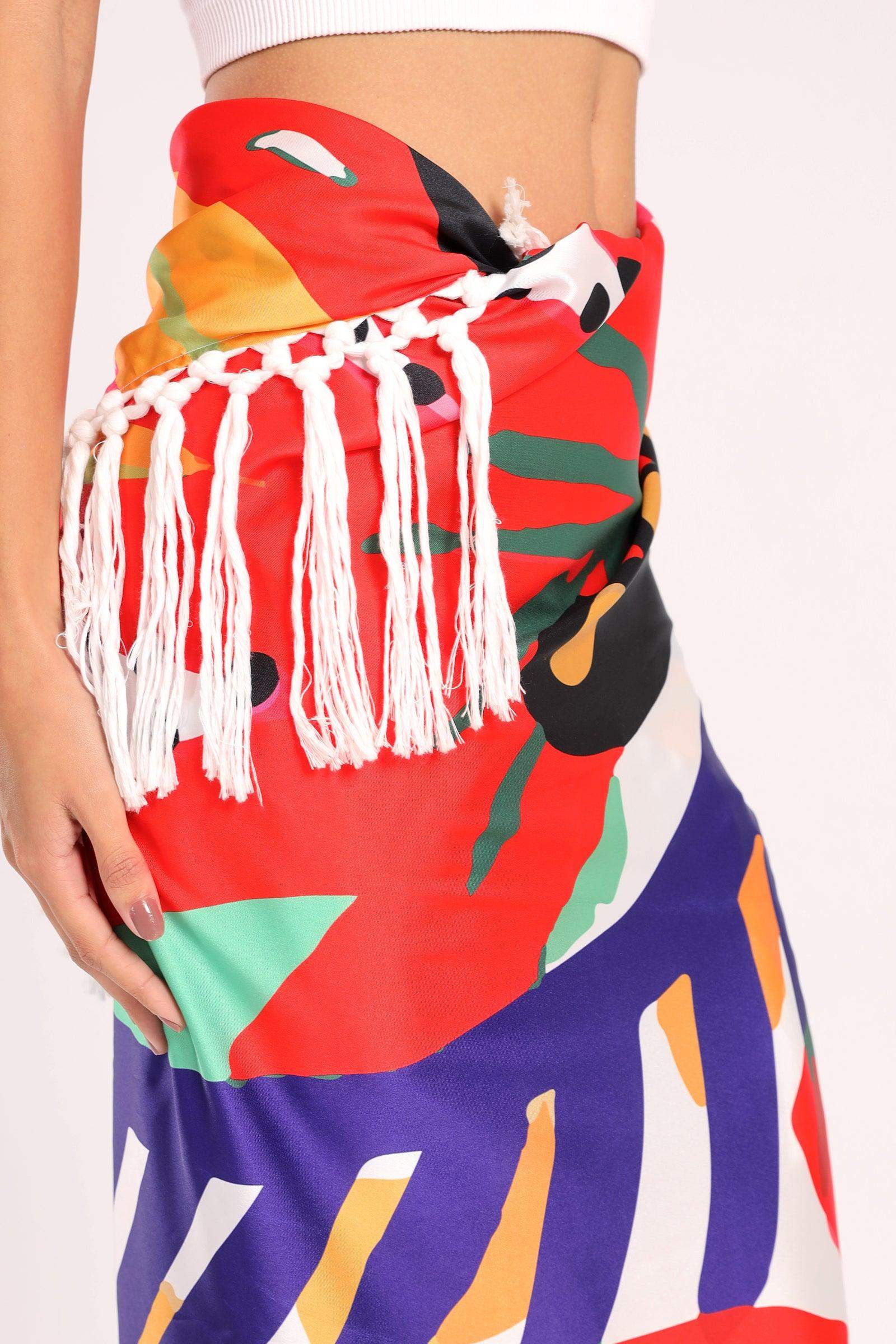 Cover Up Skirt with Fringes - Carina - ÙƒØ§Ø±ÙŠÙ†Ø§