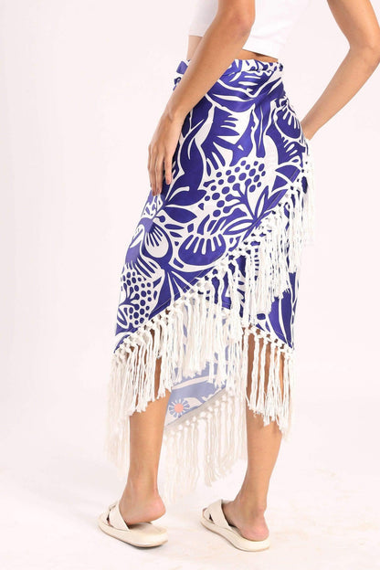 Cover Up Skirt with Fringes - Carina - ÙƒØ§Ø±ÙŠÙ†Ø§