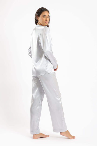 Covered Button Closure Pyjama Set - Carina - ÙƒØ§Ø±ÙŠÙ†Ø§