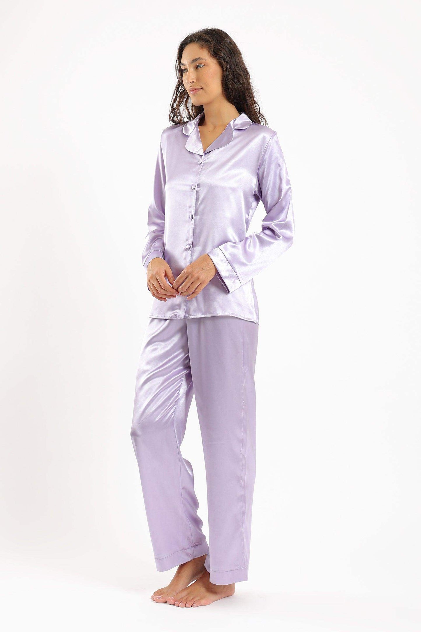 Covered Button Closure Pyjama Set - Carina - ÙƒØ§Ø±ÙŠÙ†Ø§