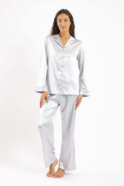 Covered Button Closure Pyjama Set - Carina - ÙƒØ§Ø±ÙŠÙ†Ø§