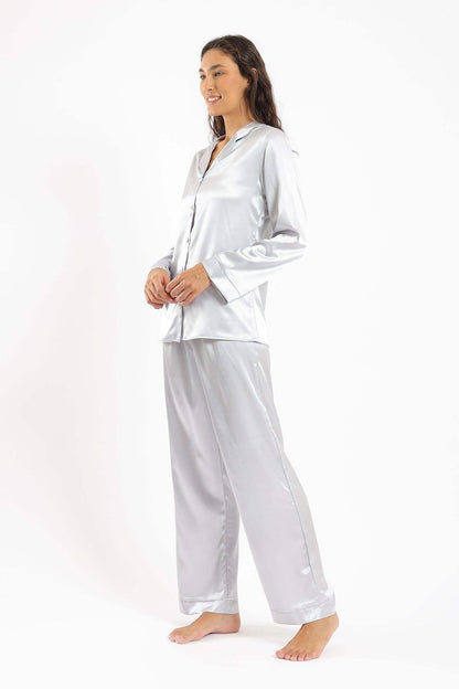 Covered Button Closure Pyjama Set - Carina - ÙƒØ§Ø±ÙŠÙ†Ø§