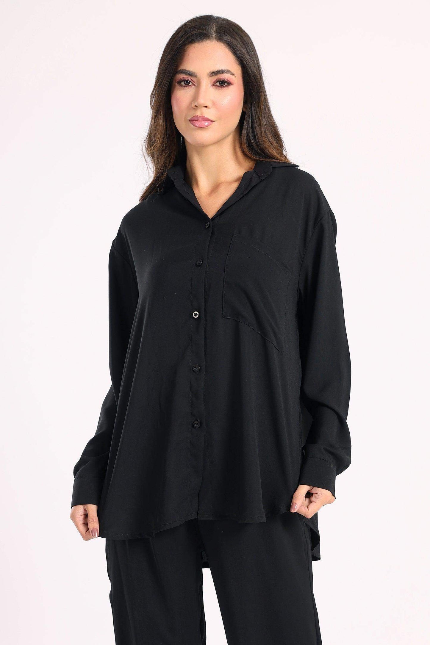 Crepe Shirt with Chest Pocket - Carina - ÙƒØ§Ø±ÙŠÙ†Ø§