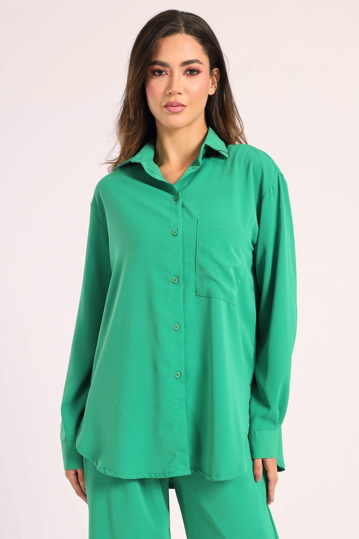 Crepe Shirt with Chest Pocket - Carina - ÙƒØ§Ø±ÙŠÙ†Ø§