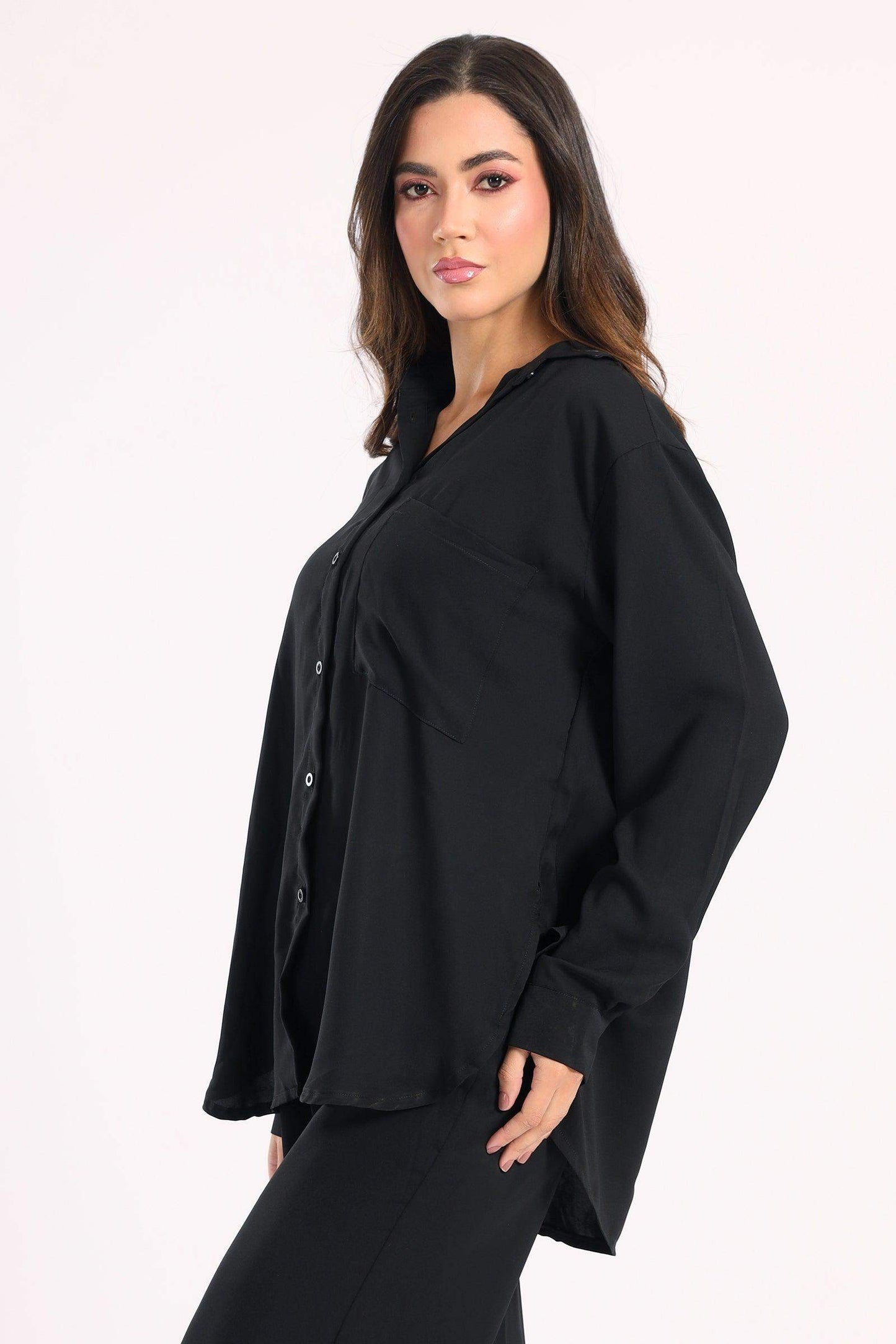 Crepe Shirt with Chest Pocket - Carina - ÙƒØ§Ø±ÙŠÙ†Ø§