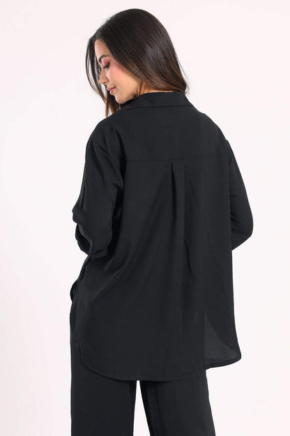 Crepe Shirt with Chest Pocket - Carina - ÙƒØ§Ø±ÙŠÙ†Ø§