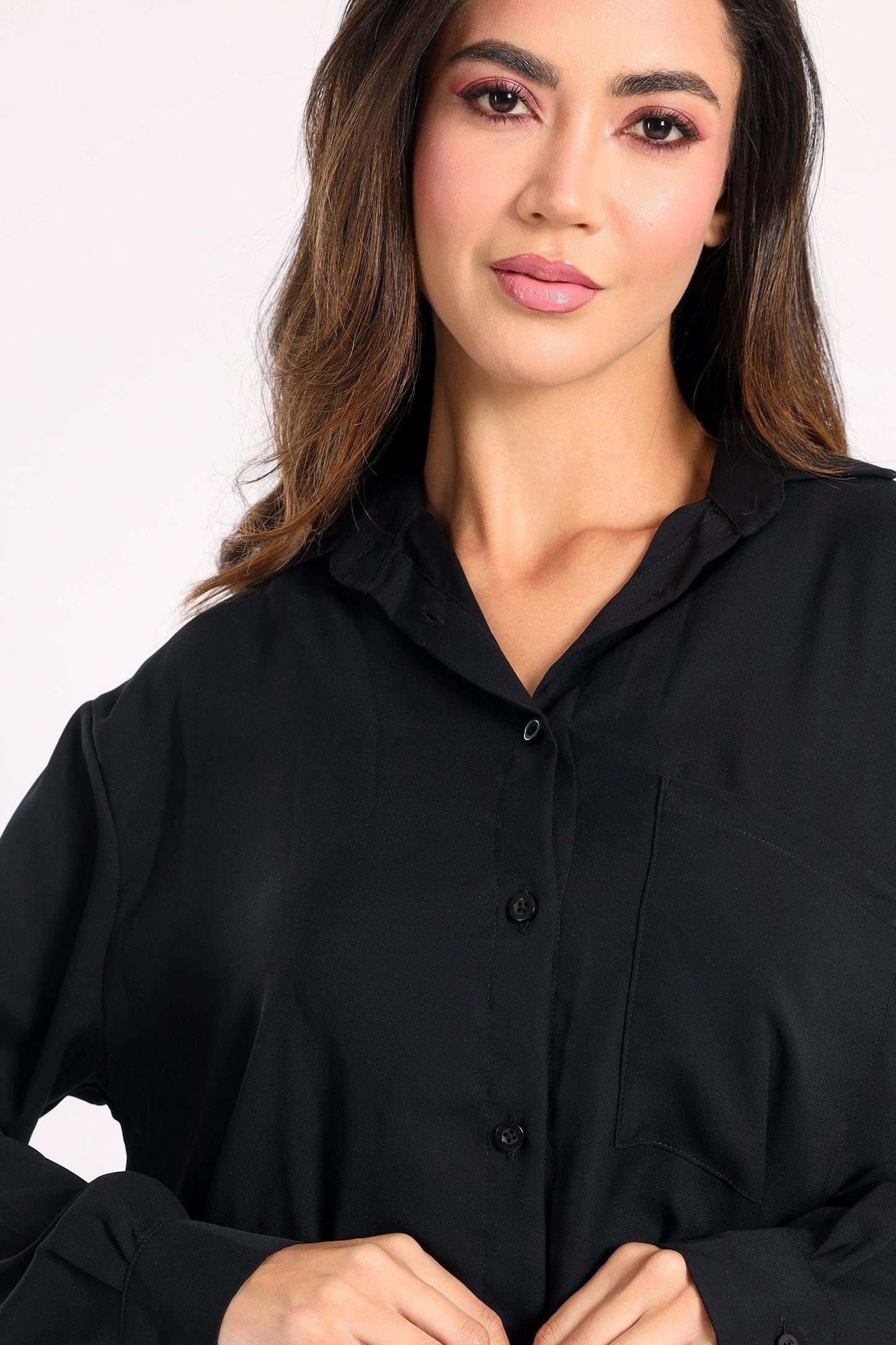 Crepe Shirt with Chest Pocket - Carina - ÙƒØ§Ø±ÙŠÙ†Ø§