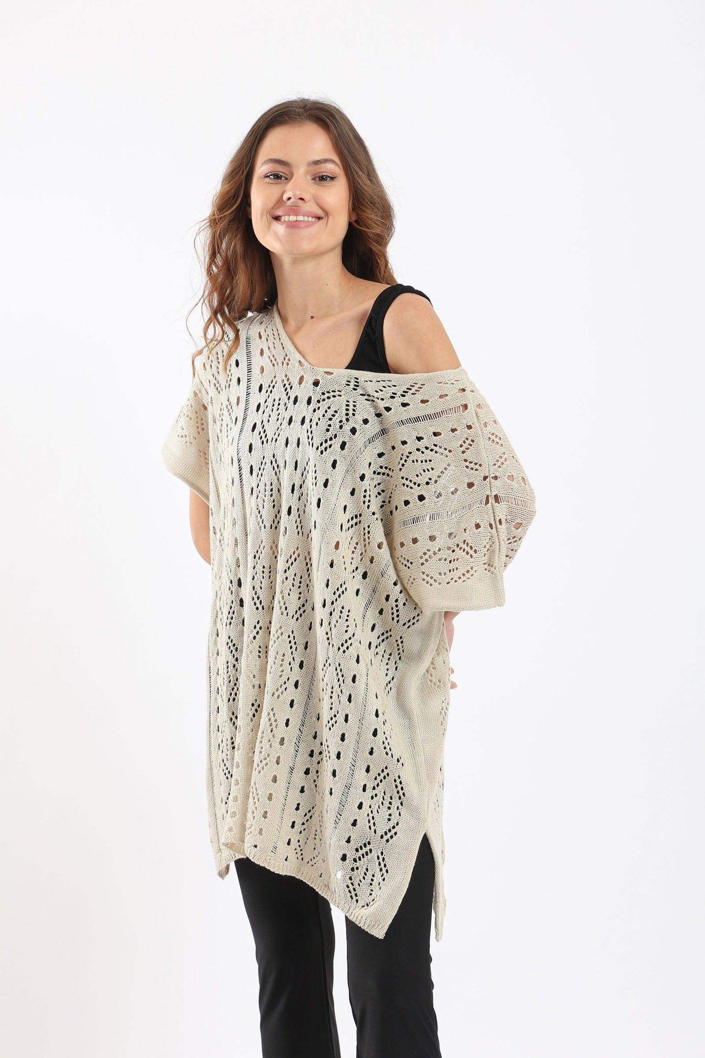 Crochet Relaxed Fit Poncho - Carina - ÙƒØ§Ø±ÙŠÙ†Ø§