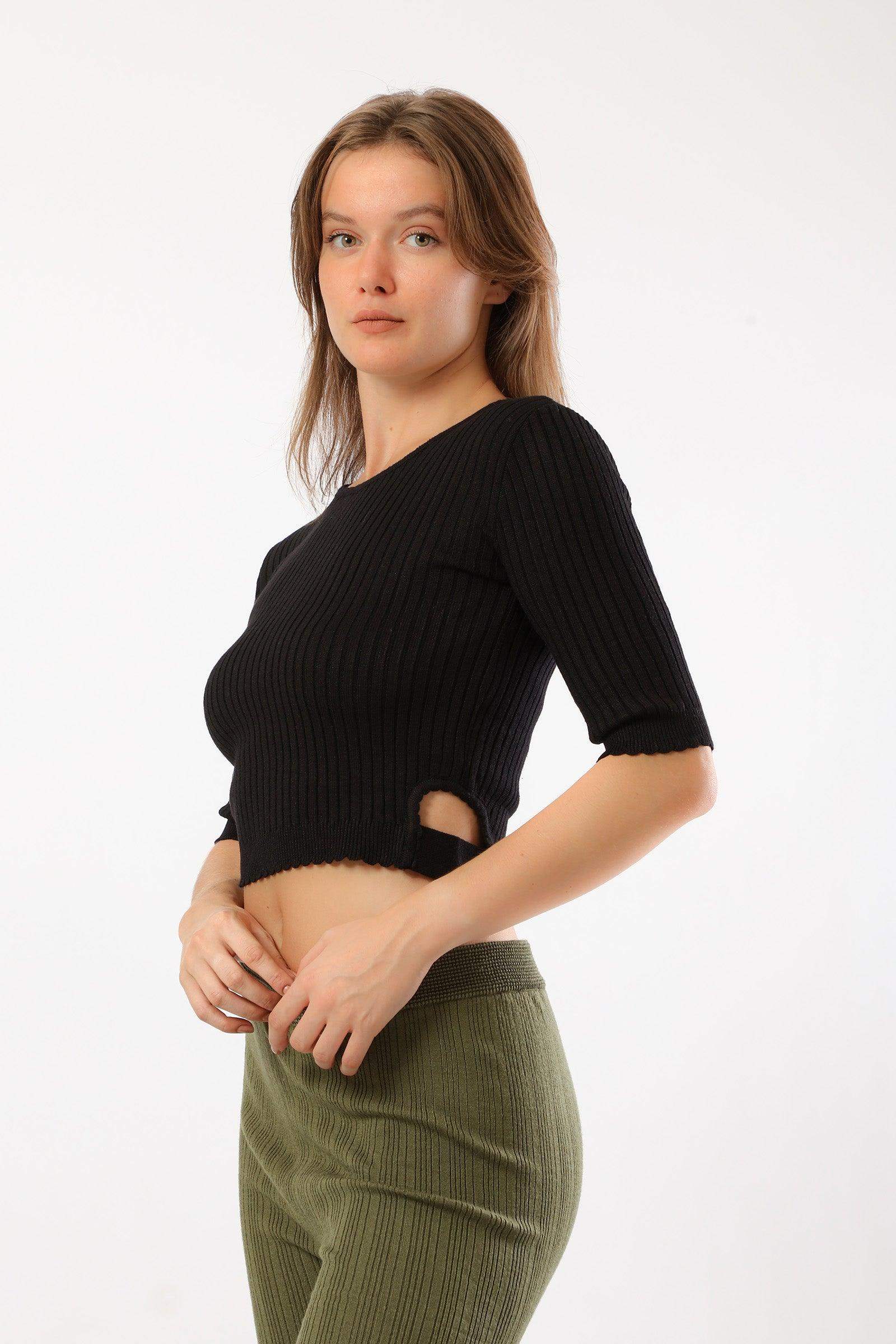 Cropped Ribbed Pullover - Carina - ÙƒØ§Ø±ÙŠÙ†Ø§