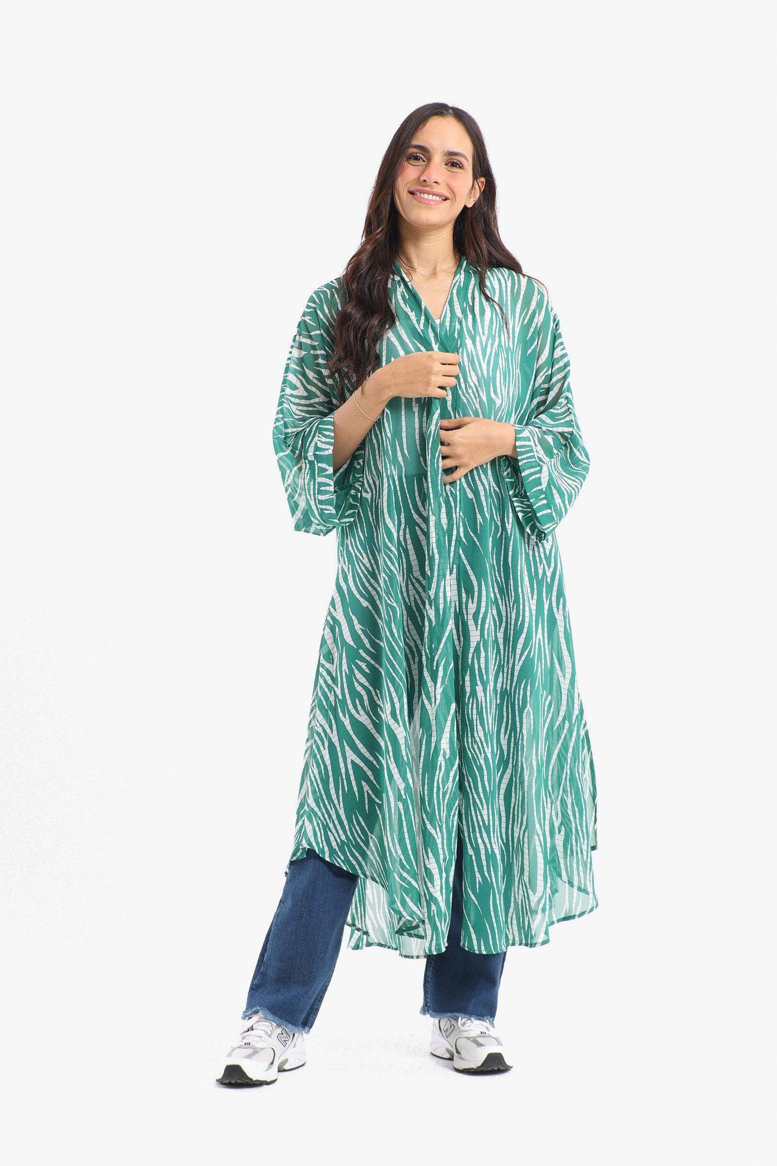 Curved Hem Chiffon Kimono - Carina - ÙƒØ§Ø±ÙŠÙ†Ø§