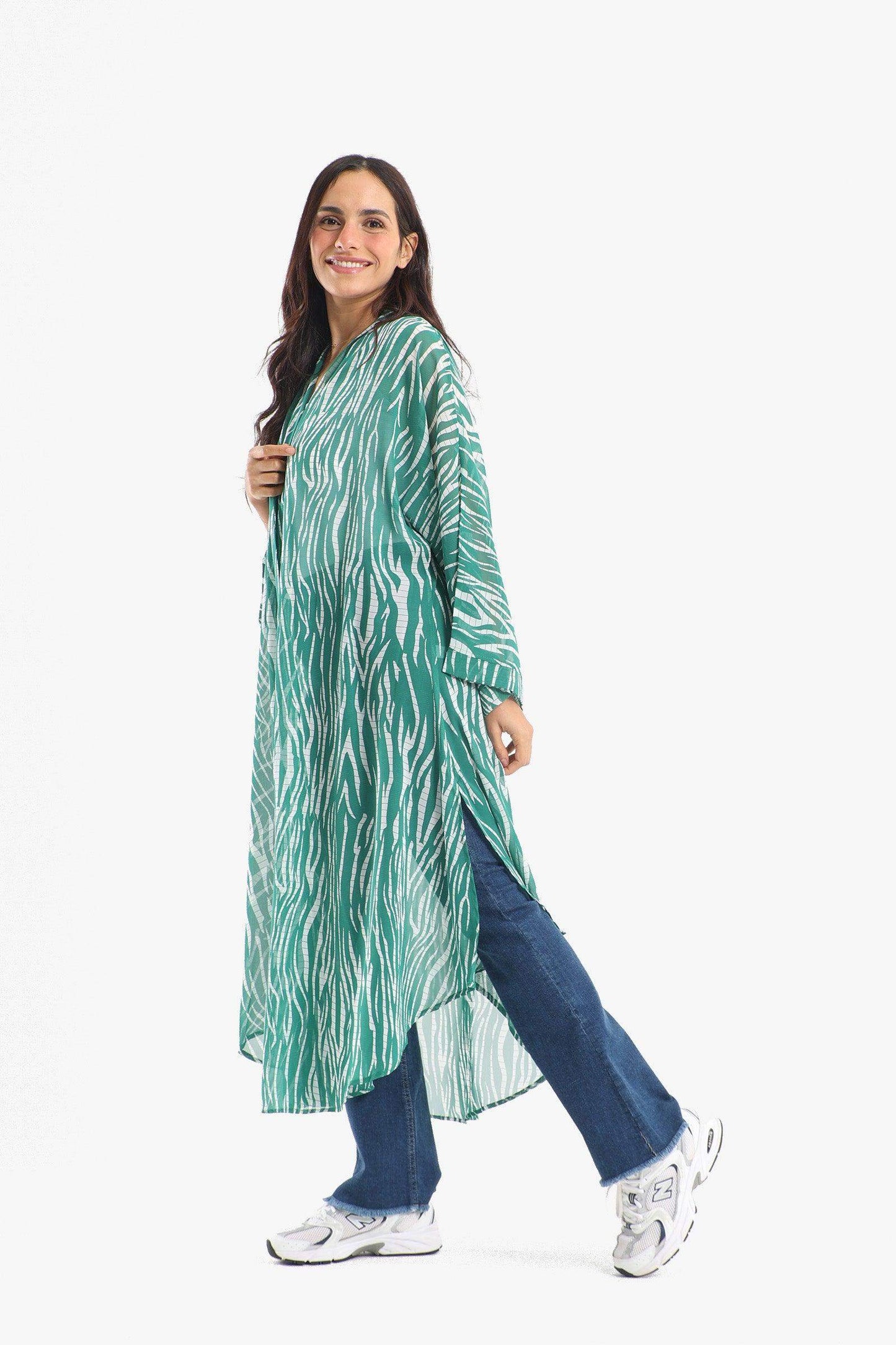 Curved Hem Chiffon Kimono - Carina - ÙƒØ§Ø±ÙŠÙ†Ø§