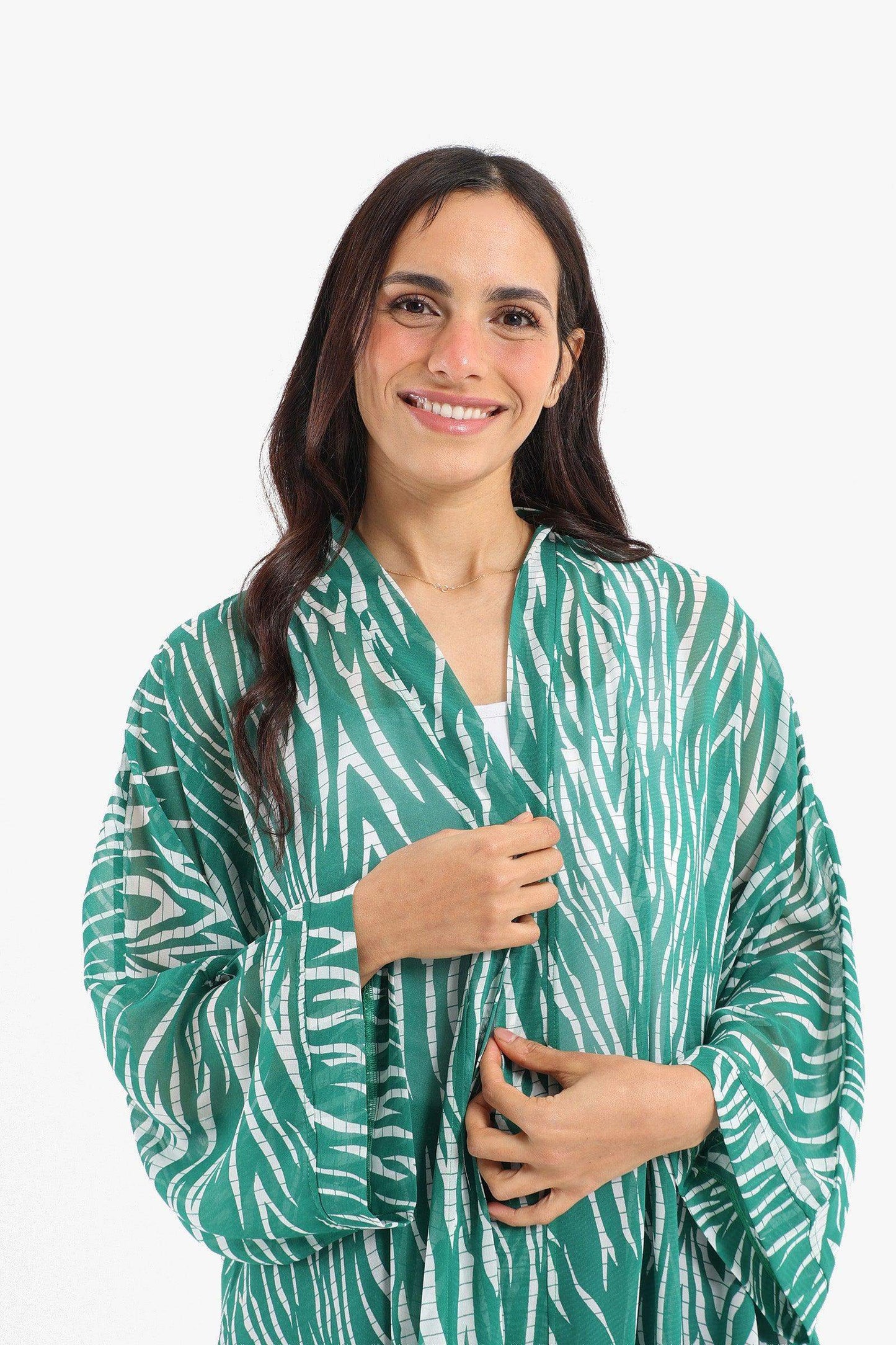 Curved Hem Chiffon Kimono - Carina - ÙƒØ§Ø±ÙŠÙ†Ø§