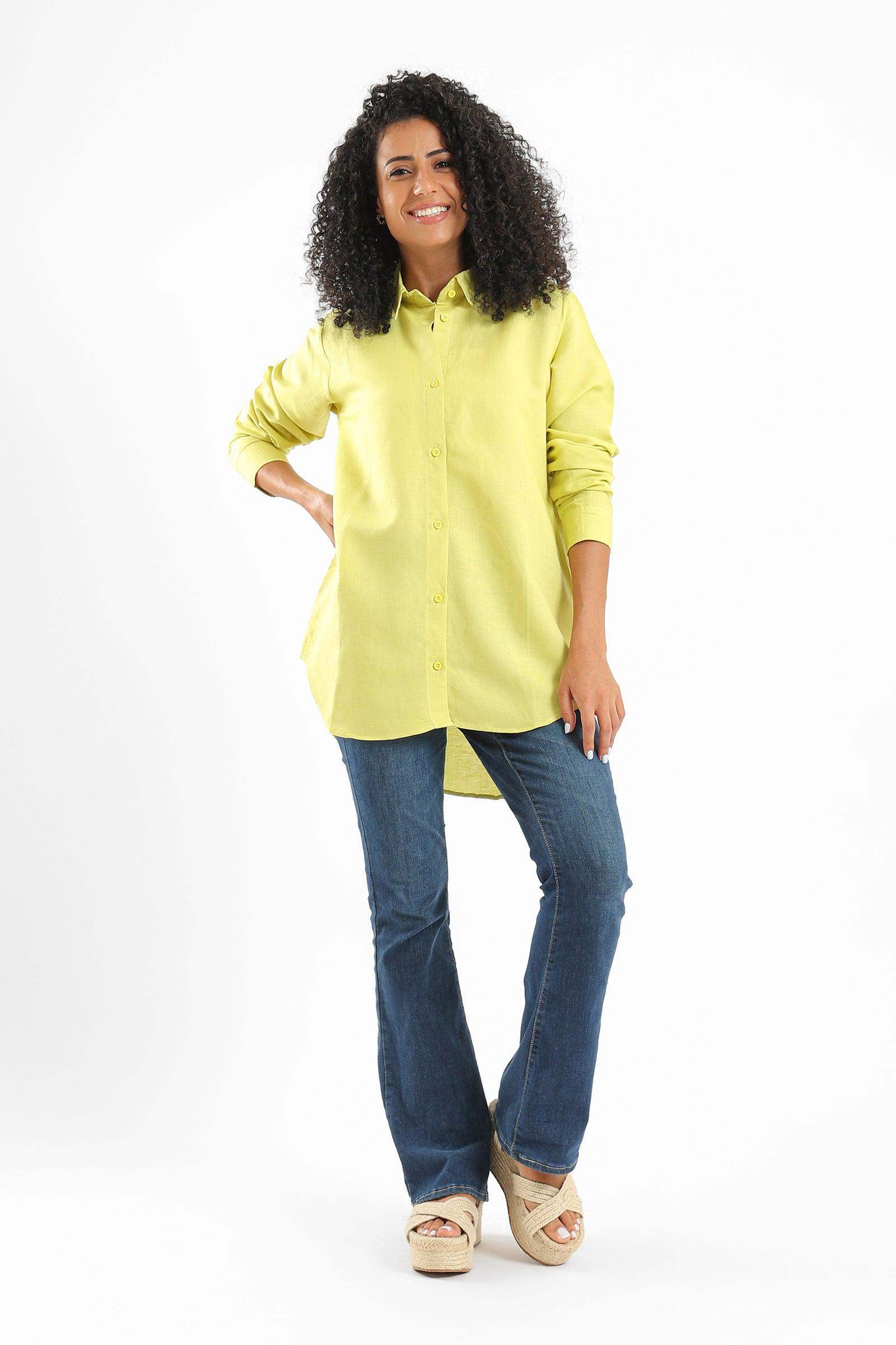 Curved Hem Plain Shirt - Carina - ÙƒØ§Ø±ÙŠÙ†Ø§