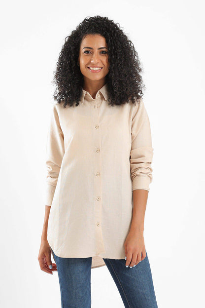 Curved Hem Plain Shirt - Carina - ÙƒØ§Ø±ÙŠÙ†Ø§