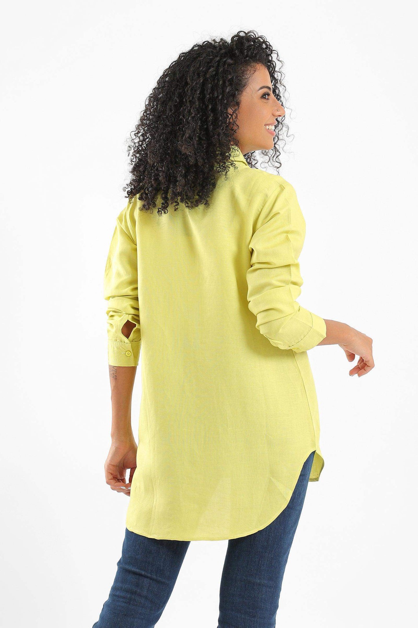 Curved Hem Plain Shirt - Carina - ÙƒØ§Ø±ÙŠÙ†Ø§